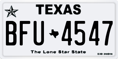 TX license plate BFU4547