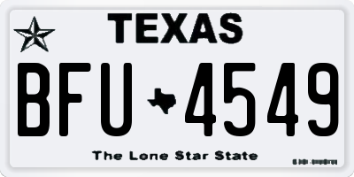TX license plate BFU4549