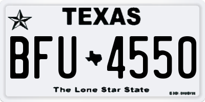TX license plate BFU4550
