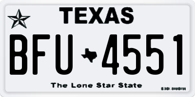 TX license plate BFU4551