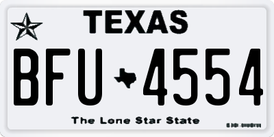TX license plate BFU4554