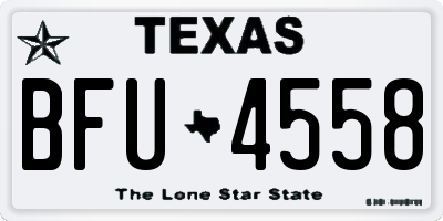 TX license plate BFU4558