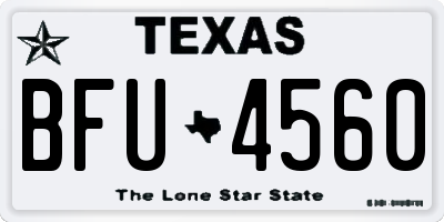 TX license plate BFU4560