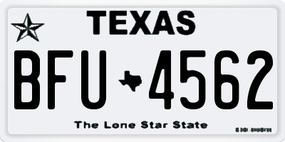 TX license plate BFU4562