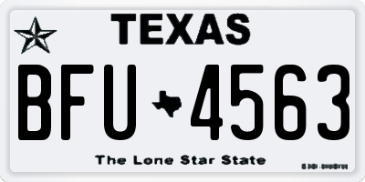 TX license plate BFU4563