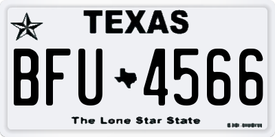 TX license plate BFU4566
