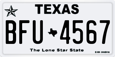 TX license plate BFU4567