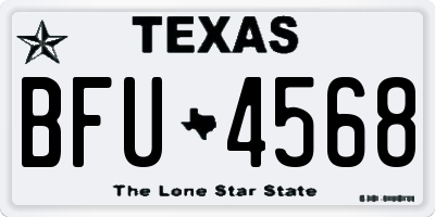 TX license plate BFU4568