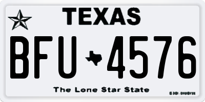 TX license plate BFU4576