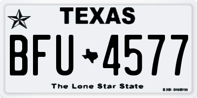 TX license plate BFU4577