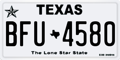 TX license plate BFU4580