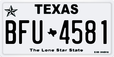 TX license plate BFU4581