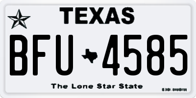TX license plate BFU4585