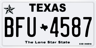 TX license plate BFU4587