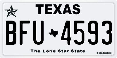 TX license plate BFU4593