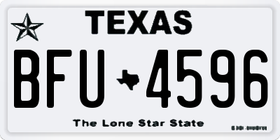 TX license plate BFU4596