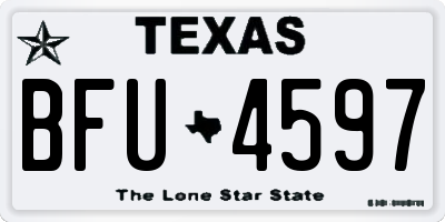 TX license plate BFU4597
