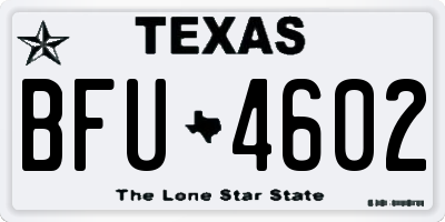 TX license plate BFU4602