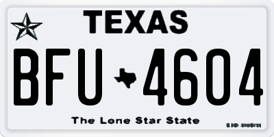 TX license plate BFU4604