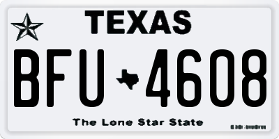 TX license plate BFU4608