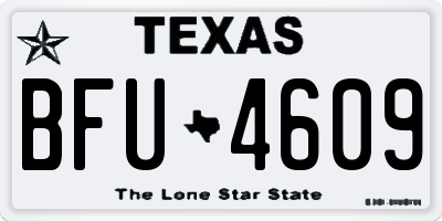 TX license plate BFU4609