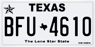 TX license plate BFU4610