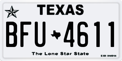TX license plate BFU4611