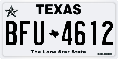 TX license plate BFU4612