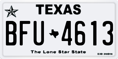 TX license plate BFU4613
