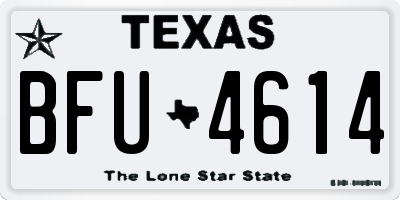 TX license plate BFU4614