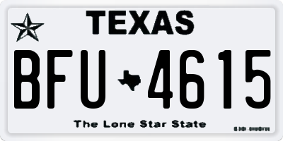 TX license plate BFU4615