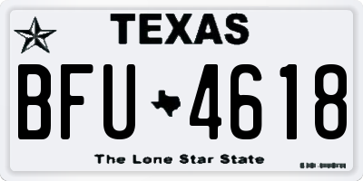 TX license plate BFU4618