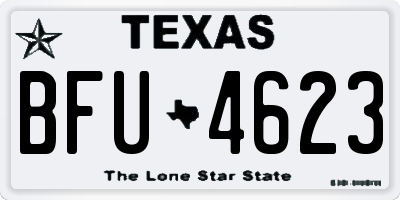 TX license plate BFU4623