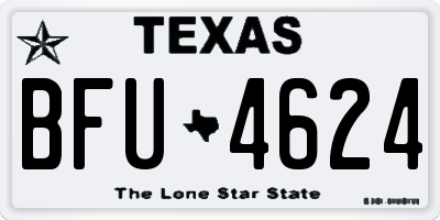TX license plate BFU4624