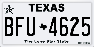 TX license plate BFU4625