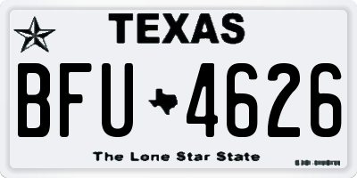 TX license plate BFU4626