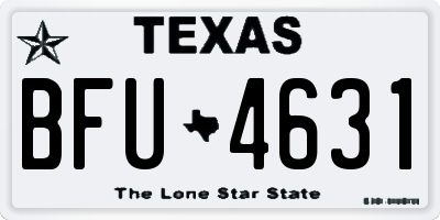 TX license plate BFU4631