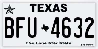 TX license plate BFU4632