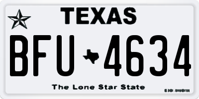 TX license plate BFU4634