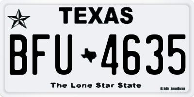 TX license plate BFU4635