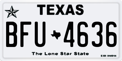 TX license plate BFU4636