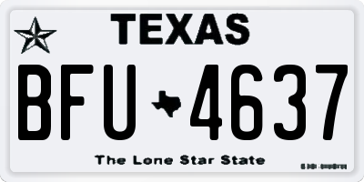 TX license plate BFU4637