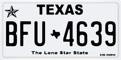 TX license plate BFU4639