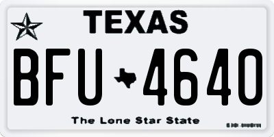 TX license plate BFU4640