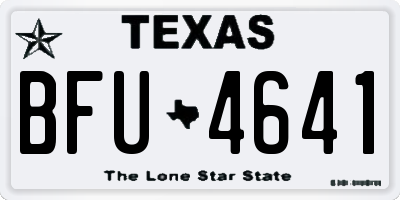 TX license plate BFU4641