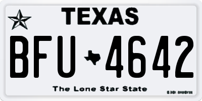 TX license plate BFU4642