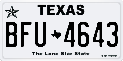 TX license plate BFU4643