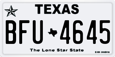 TX license plate BFU4645