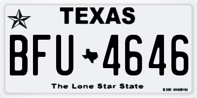 TX license plate BFU4646