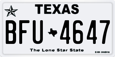 TX license plate BFU4647